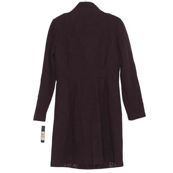 NWT Guess Coat Wool Classic Preppy Professional Minimalist Formal Burgundy Small - Picture 3 of 11